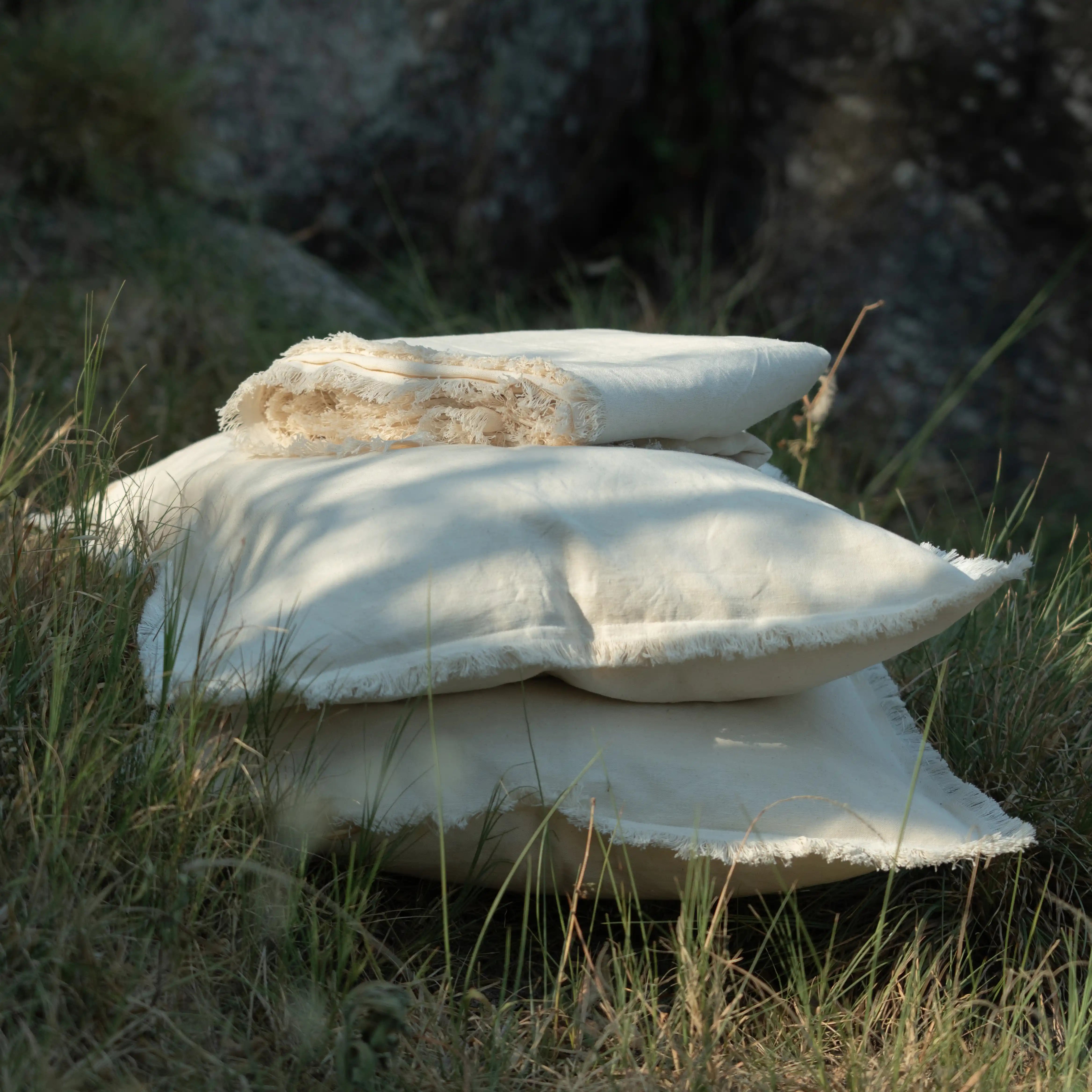 Sukham Bed sheet with raw edges